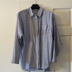 Everlane oversized striped button down shirt